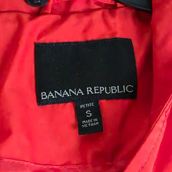 Banana Republic Red Hooded Jacket Petite Small Women’s - Picture 7 of 9